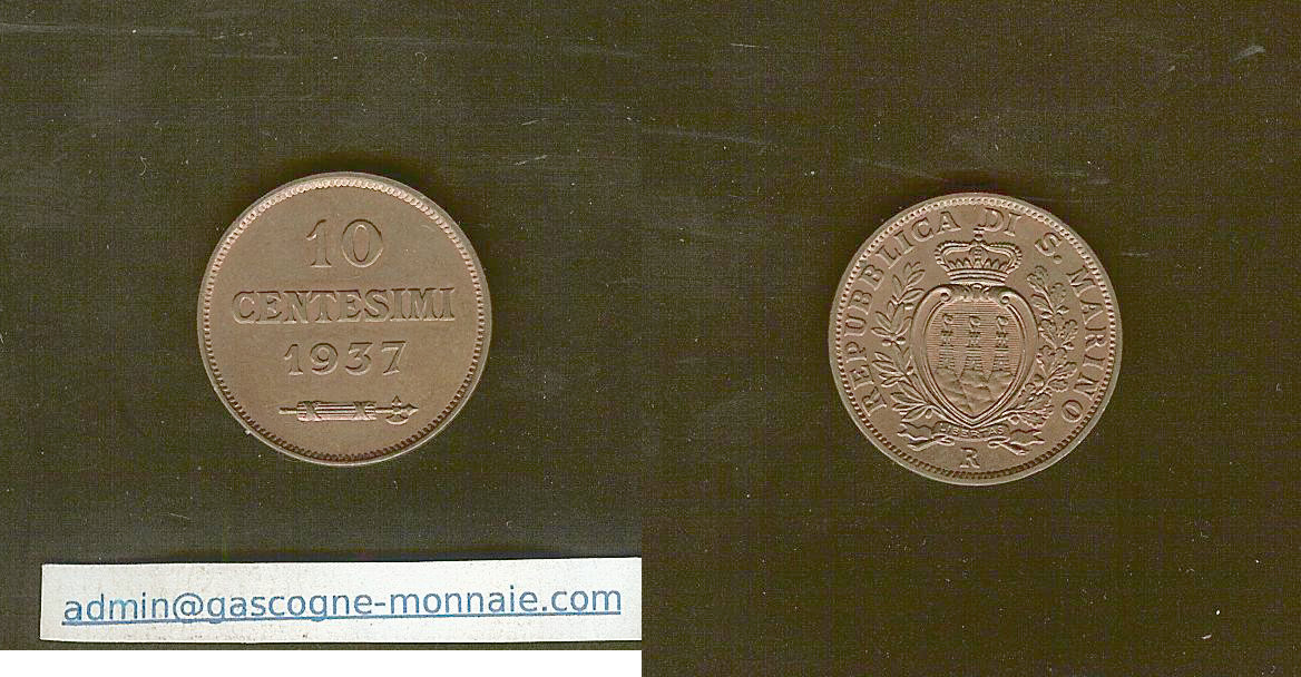 San Marino 10 centesimi 1937 UNC+